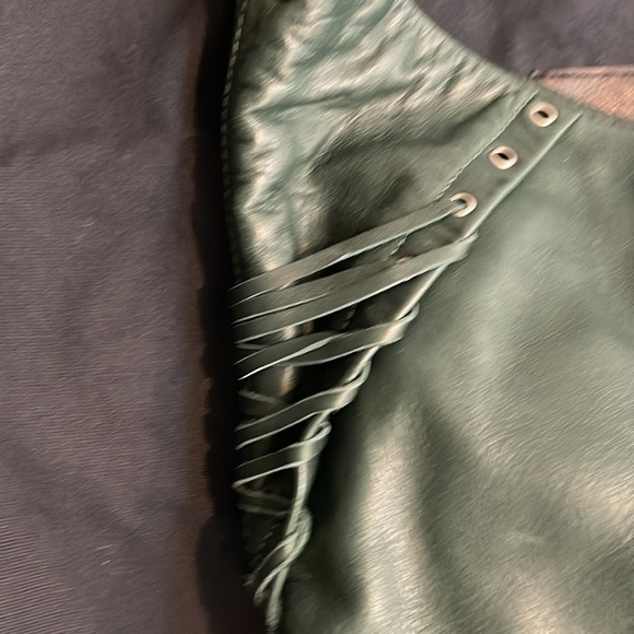 Horse and Nail handbag green silver and brown leather hobo style - Picture 4 of 15